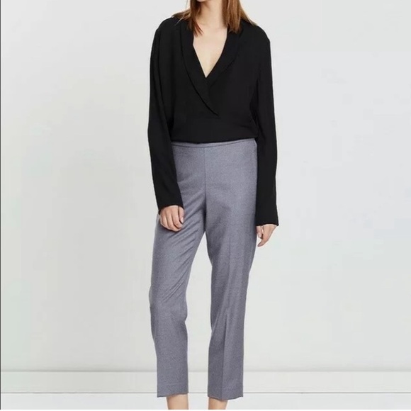 NWT THEORY Lavender Melange Sleek Flannel Basic Pull On Pant Size 2 - Picture 1 of 6